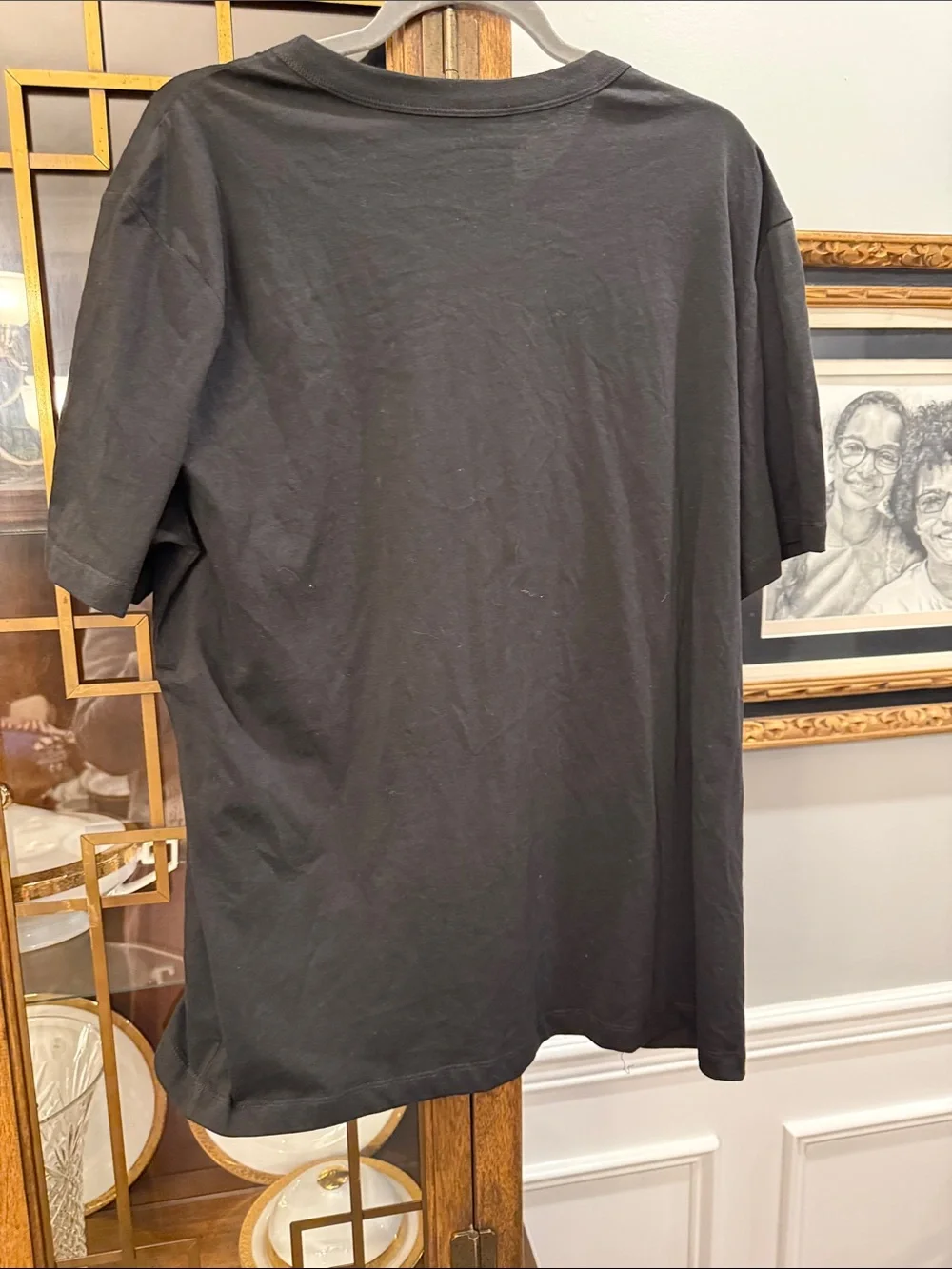 True Religion Men’s Black Tee with Yellow & White Appliqué Logo